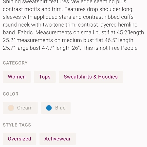 Women’s Keep on Shining Oversized Sweatshirt in Tea Combo sz various - Picture 6 of 6